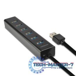 HUE-SA7BP Hub 7-portowy USB 3.2 GEN 1 aluminum charging hub, AC adapter
