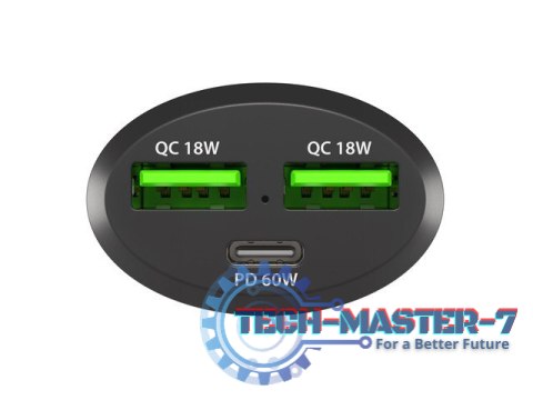 Ładowarka samochodowa Coney 2x USB 1x USB-C QC 3.0 Power Delivery 84W Czarna Ładowarka samochodowa Coney 2x USB 1x USB-C QC 3.0 Power Delivery 84W Czarna