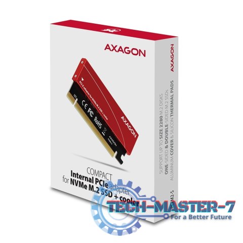 PCEM2-S Adapter wewnętrzny PCIe x16, 1x M.2 NVMe M-key slot aluminiowa osłona PCEM2-S Adapter wewnętrzny PCIe x16, 1x M.2 NVMe M-key slot aluminiowa osłona