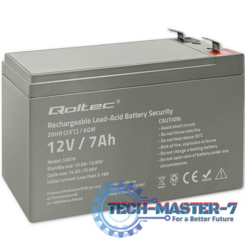 Akumulator AGM | 12V | 7Ah | max. 105A | Security Akumulator AGM | 12V | 7Ah | max. 105A | Security