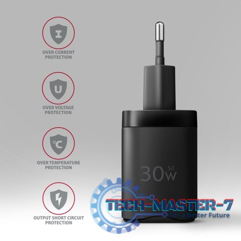 ACU-PQ30 Ładowarka sieciowa, PD & QC 30W, QC3.0,4.0/AFC/FCP/PPS/Apple, Czarna ACU-PQ30 Ładowarka sieciowa, PD & QC 30W, QC3.0,4.0/AFC/FCP/PPS/Apple, Czarna