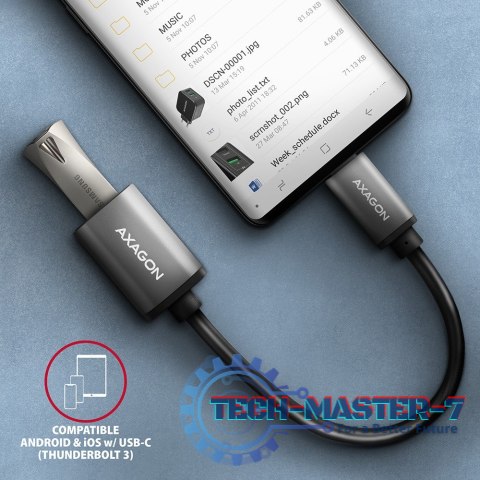 RUCM-AFAC Kabel adapter USB 3.2 Gen 1 Type-C samiec -> Type-A żeńska, 0,2m, 3A, ALU RUCM-AFAC Kabel adapter USB 3.2 Gen 1 Type-C samiec -> Type-A żeńska, 0,2m, 3A, ALU