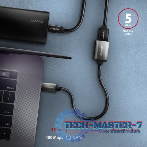 RUCM-AFAC Kabel adapter USB 3.2 Gen 1 Type-C samiec -> Type-A żeńska, 0,2m, 3A, ALU RUCM-AFAC Kabel adapter USB 3.2 Gen 1 Type-C samiec -> Type-A żeńska, 0,2m, 3A, ALU