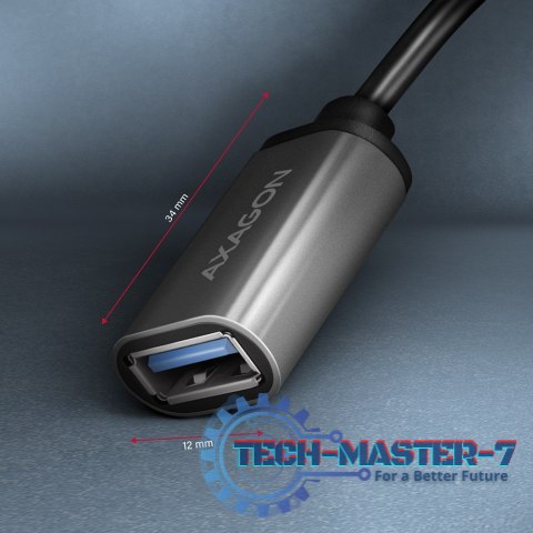 RUCM-AFAC Kabel adapter USB 3.2 Gen 1 Type-C samiec -> Type-A żeńska, 0,2m, 3A, ALU RUCM-AFAC Kabel adapter USB 3.2 Gen 1 Type-C samiec -> Type-A żeńska, 0,2m, 3A, ALU