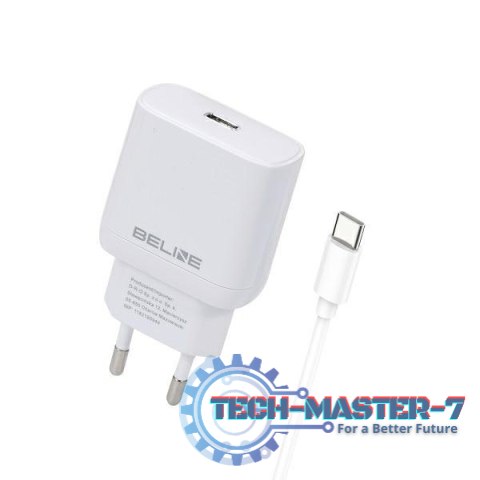 Ładowarka sieciowa 25W GaN USB-C + kabel USB-C, biała Ładowarka sieciowa 25W GaN USB-C + kabel USB-C, biała