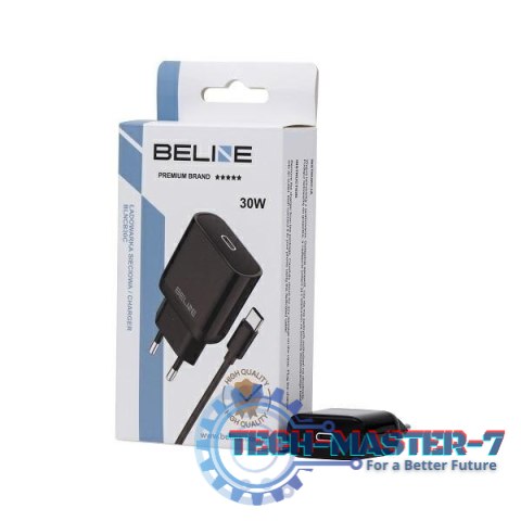 Ładowarka sieciowa 30W GaN USB-C + kabel USB-C, czarna Ładowarka sieciowa 30W GaN USB-C + kabel USB-C, czarna