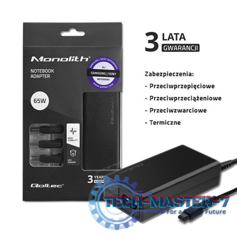 Zasilacz specjalizowany do Samsung | Sony 65W | 3 wtyczki | + kabel zasilający Zasilacz specjalizowany do Samsung | Sony 65W | 3 wtyczki | + kabel zasilający