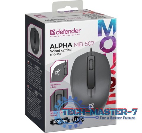 Mysz przewodowa optyczna Alpha MB-507 1000DPI 3P czarna Mysz przewodowa optyczna Alpha MB-507 1000DPI 3P czarna