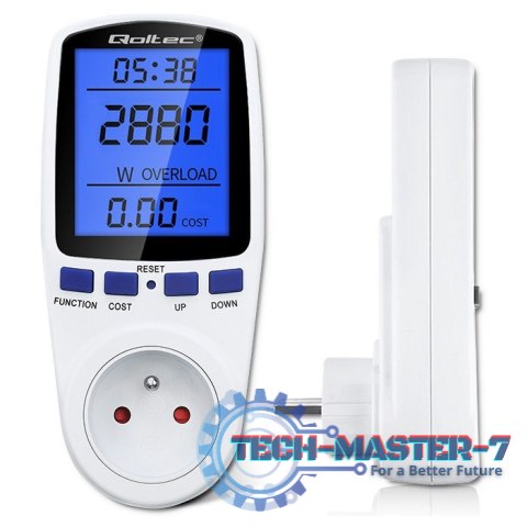 Watomierz licznik zużycia energii PM0626 | 3680W | 16A | LCD Watomierz licznik zużycia energii PM0626 | 3680W | 16A | LCD