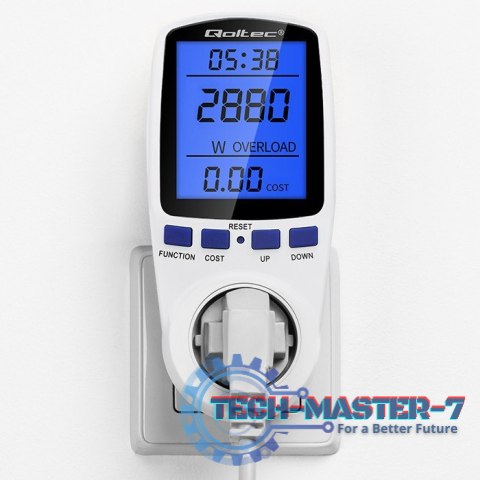 Watomierz licznik zużycia energii PM0626 | 3680W | 16A | LCD Watomierz licznik zużycia energii PM0626 | 3680W | 16A | LCD