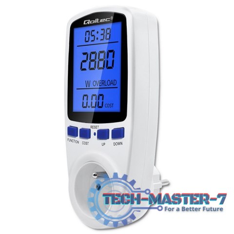 Watomierz licznik zużycia energii PM0626 | 3680W | 16A | LCD Watomierz licznik zużycia energii PM0626 | 3680W | 16A | LCD