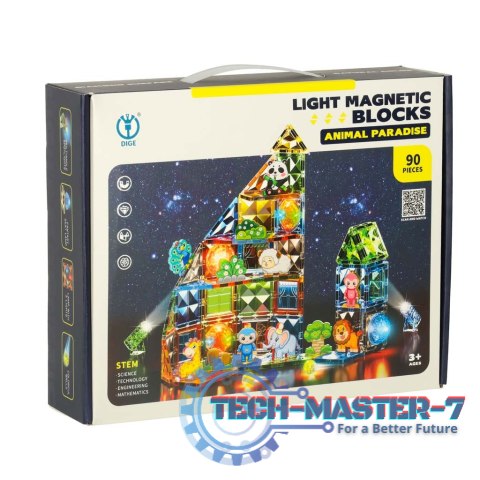 Klocki magnetyczne świecące 90 el. Klocki magnetyczne świecące 90 el.