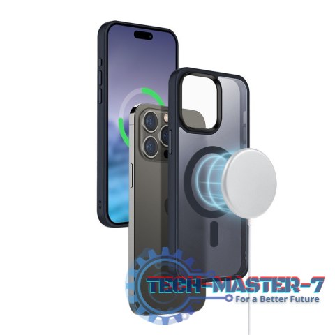 Etui Hybrid Frost MAG Cover iPhone 15 Pro Max MagSafe Granatowe Etui Hybrid Frost MAG Cover iPhone 15 Pro Max MagSafe Granatowe