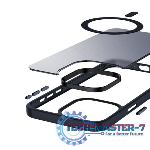 Etui Hybrid Frost MAG Cover iPhone 15 Pro Max MagSafe Granatowe Etui Hybrid Frost MAG Cover iPhone 15 Pro Max MagSafe Granatowe