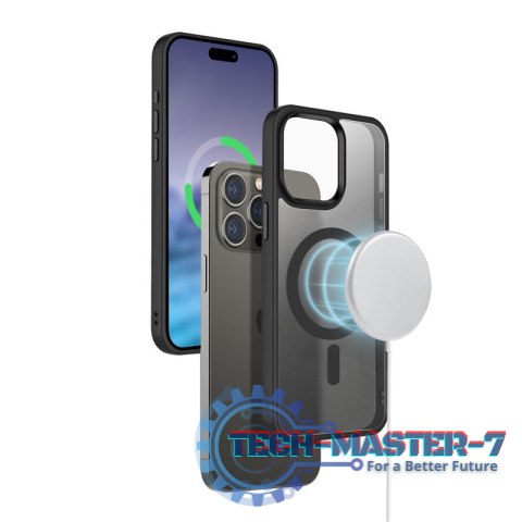 Etui Hybrid Frost MAG Cover iPhone 15 Pro MagSafe Czarne Etui Hybrid Frost MAG Cover iPhone 15 Pro MagSafe Czarne
