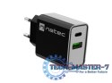 Ładowarka sieciowa Ribera 1x USB-A + 1x USB-C 20W Czarna Ładowarka sieciowa Ribera 1x USB-A + 1x USB-C 20W Czarna