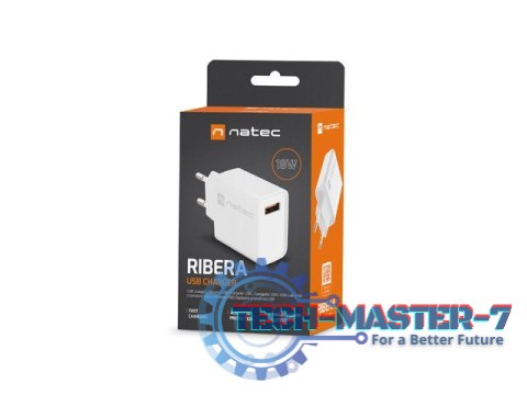 Ładowarka sieciowa Ribera 1x USB-A 18W Biała Ładowarka sieciowa Ribera 1x USB-A 18W Biała
