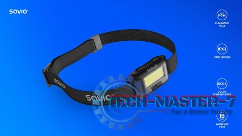 Latarka czołowa LED, COB, 140 lm, zasięg 10m, 4 tryby, FL-01 Latarka czołowa LED, COB, 140 lm, zasięg 10m, 4 tryby, FL-01