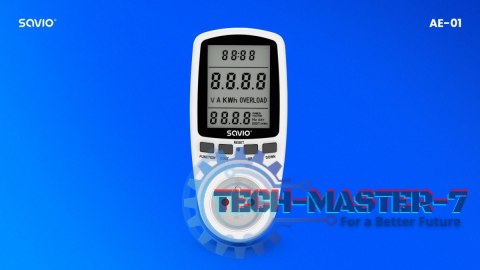 Watomierz, kalkulator energii z wyświetlaczem LCD, 16A, 3680W, AE-01 Watomierz, kalkulator energii z wyświetlaczem LCD, 16A, 3680W, AE-01