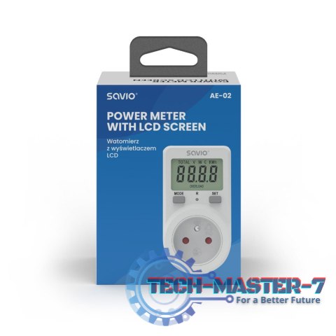 Watomierz z wyświetlaczem LCD, 16A, 3680W, AE-02 Watomierz z wyświetlaczem LCD, 16A, 3680W, AE-02