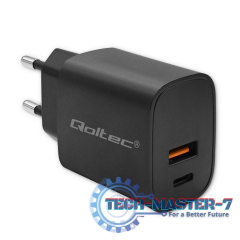 Ładowarka GaN Power Pro | 1xUSB-C | 1xUSB | 30W | 5-20V | 1.5-3A | Czarna Ładowarka GaN Power Pro | 1xUSB-C | 1xUSB | 30W | 5-20V | 1.5-3A | Czarna