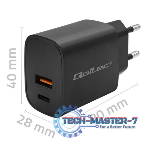 Ładowarka GaN Power Pro | 1xUSB-C | 1xUSB | 30W | 5-20V | 1.5-3A | Czarna Ładowarka GaN Power Pro | 1xUSB-C | 1xUSB | 30W | 5-20V | 1.5-3A | Czarna
