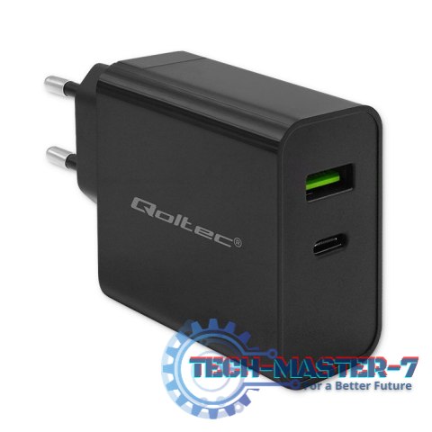 Ładowarka Super Quick PD | 1xUSB-C | 1xUSB | 45W | 5-20V | 2.25-3A | Czarna Ładowarka Super Quick PD | 1xUSB-C | 1xUSB | 45W | 5-20V | 2.25-3A | Czarna