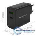 Ładowarka Super Quick PD | 1xUSB-C | 1xUSB | 45W | 5-20V | 2.25-3A | Czarna Ładowarka Super Quick PD | 1xUSB-C | 1xUSB | 45W | 5-20V | 2.25-3A | Czarna