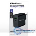 Ładowarka Super Quick PD | 1xUSB-C | 1xUSB | 45W | 5-20V | 2.25-3A | Czarna Ładowarka Super Quick PD | 1xUSB-C | 1xUSB | 45W | 5-20V | 2.25-3A | Czarna