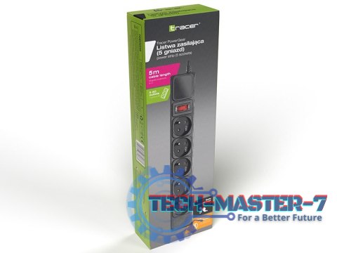 Listwa zasilającaPowerGear 5m Black 5 gniazd Listwa zasilającaPowerGear 5m Black 5 gniazd