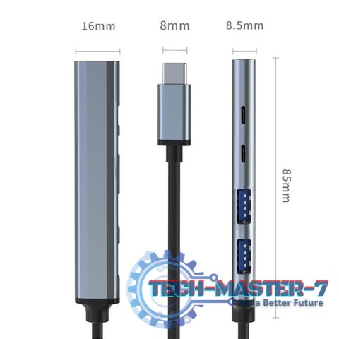 HUB adapter USB-C 3.1 5w1 | USB-C PD | USB-C | 2x USB 2.0 | USB 3.0 HUB adapter USB-C 3.1 5w1 | USB-C PD | USB-C | 2x USB 2.0 | USB 3.0