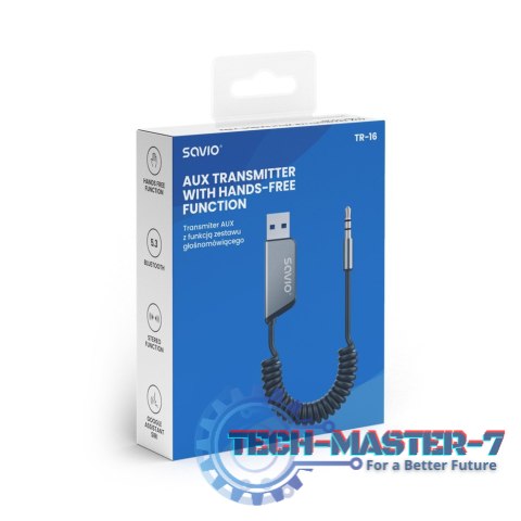 Transmiter Adapter AUX z bluetooth 5.3, funkcja zestawu głośnomówiącego, TR-16 Transmiter Adapter AUX z bluetooth 5.3, funkcja zestawu głośnomówiącego, TR-16
