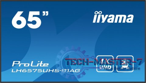 Monitor 65 cali LH6575UHS-B1AG 24/7,IPS,ANDROID.11,4K,500cd/m2,WiFi,3xHDMI,DP,Daisy/Chain,2xUSB,2x10W,RJ45,iiSignage2,FailOver,S Monitor 65 cali LH6575UHS-B1AG 24/7,IPS,ANDROID.11,4K,500cd/m2,WiFi,3xHDMI,DP,Daisy/Chain,2xUSB,2x10W,RJ45,iiSignage2,FailOver,S