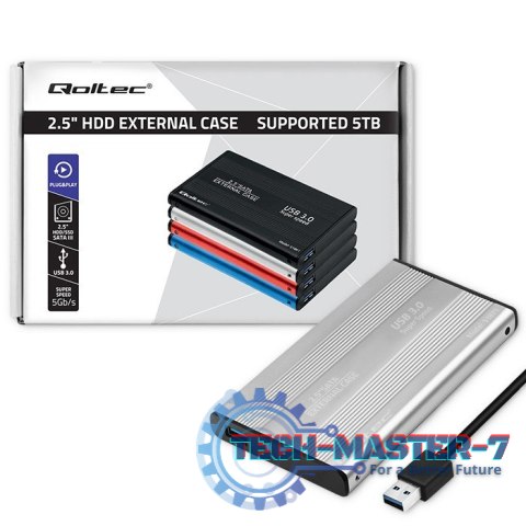 Obudowa | kieszeń do dysków HDD SSD 2.5" SATA3 | USB 3.0 | Srebrna Obudowa | kieszeń do dysków HDD SSD 2.5" SATA3 | USB 3.0 | Srebrna