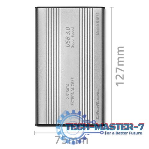 Obudowa | kieszeń do dysków HDD SSD 2.5" SATA3 | USB 3.0 | Srebrna Obudowa | kieszeń do dysków HDD SSD 2.5" SATA3 | USB 3.0 | Srebrna