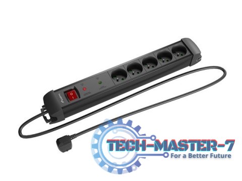 Listwa zasilająca 1,5m 5x230V SP1-05E-0150-BK Listwa zasilająca 1,5m 5x230V SP1-05E-0150-BK