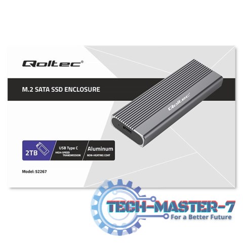 Obudowa | kieszeń na dysk SSD M.2 | SATA | NGFF | USB-C | Super speed 6Gb/s | 2TB | Szara Obudowa | kieszeń na dysk SSD M.2 | SATA | NGFF | USB-C | Super speed 6Gb/s | 2TB | Szara